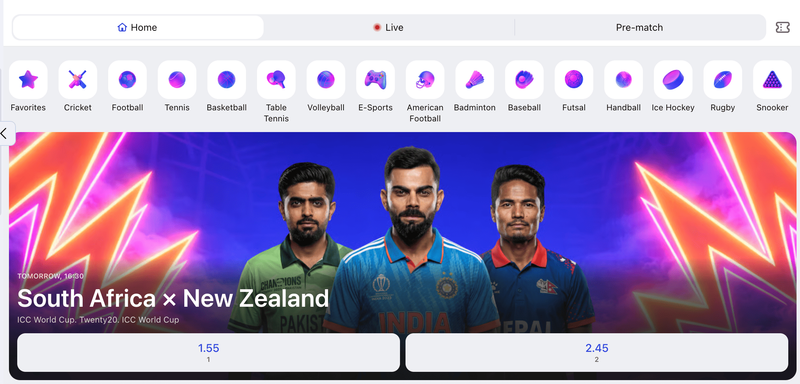 Sports betting at Glory Casino